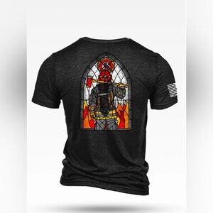 Line Nine Apparel Fireman Tshirt Stain glass Large